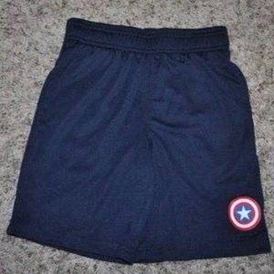 Boys Captain America Shorts 6 Blue Marvel Active Elastic Waist Summer